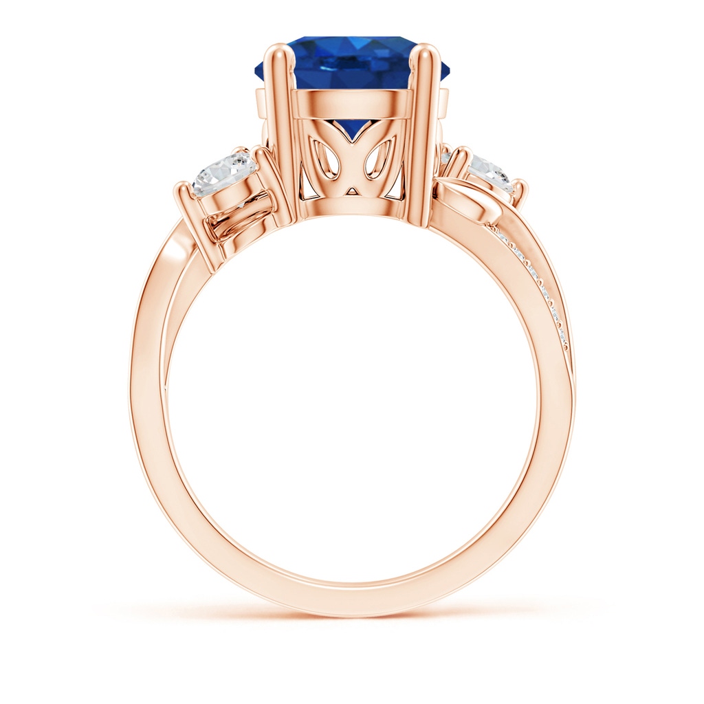 9mm AAA Sapphire and Diamond Twisted Vine Ring in Rose Gold Side 199