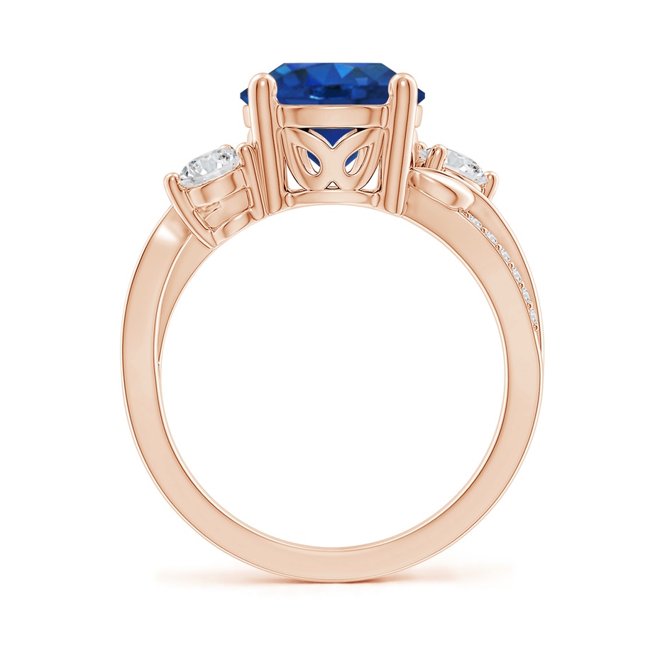9mm AAA Sapphire and Diamond Twisted Vine Ring in Rose Gold side 199