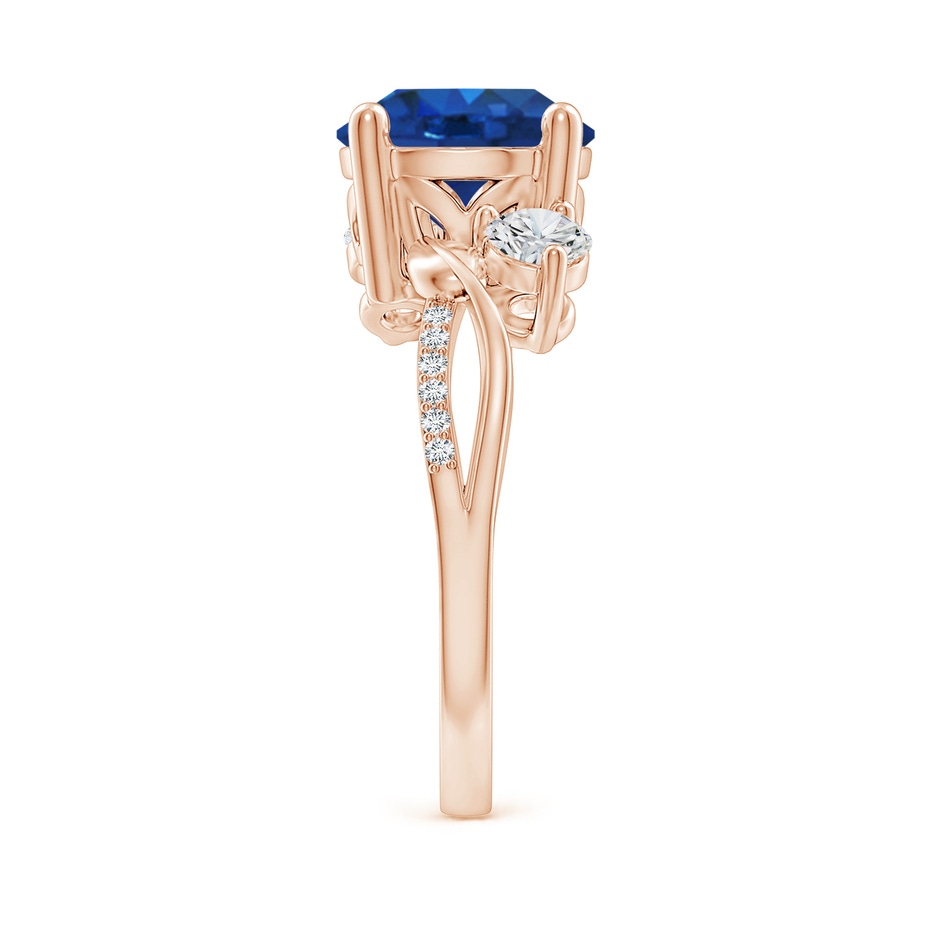 9mm AAA Sapphire and Diamond Twisted Vine Ring in Rose Gold side 299
