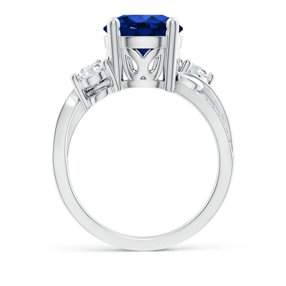 9mm Lab-Grown Sapphire and Diamond Twisted Vine Ring in P950 Platinum side 199