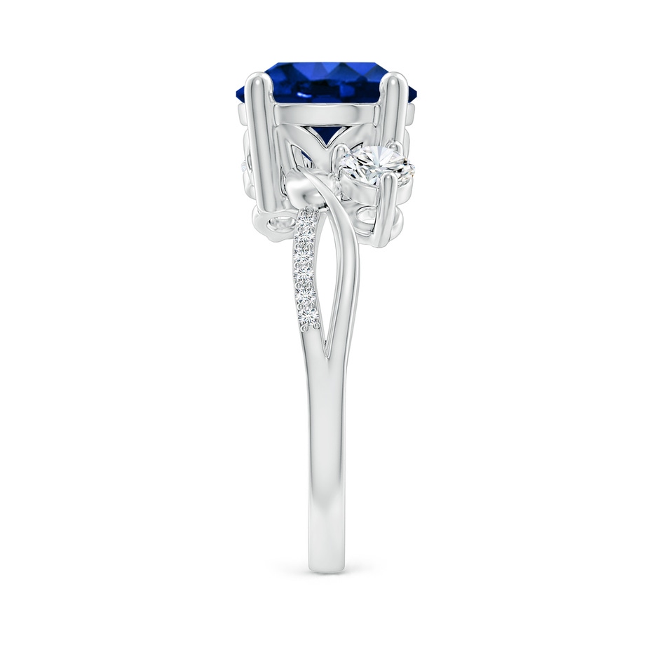 9mm Lab-Grown Sapphire and Diamond Twisted Vine Ring in P950 Platinum side 299