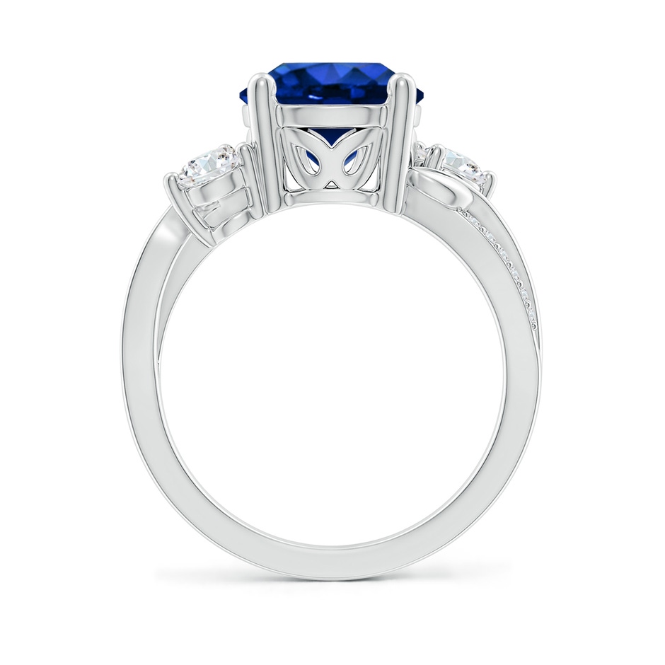 9mm AAAA Sapphire and Diamond Twisted Vine Ring in White Gold side 199