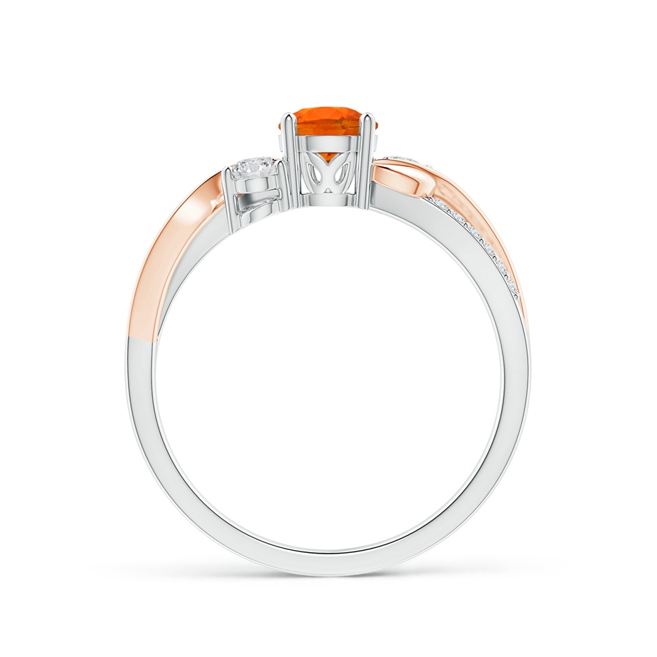 5mm AAA Spessartite and Diamond Twisted Vine Ring in White Gold Rose Gold side-1