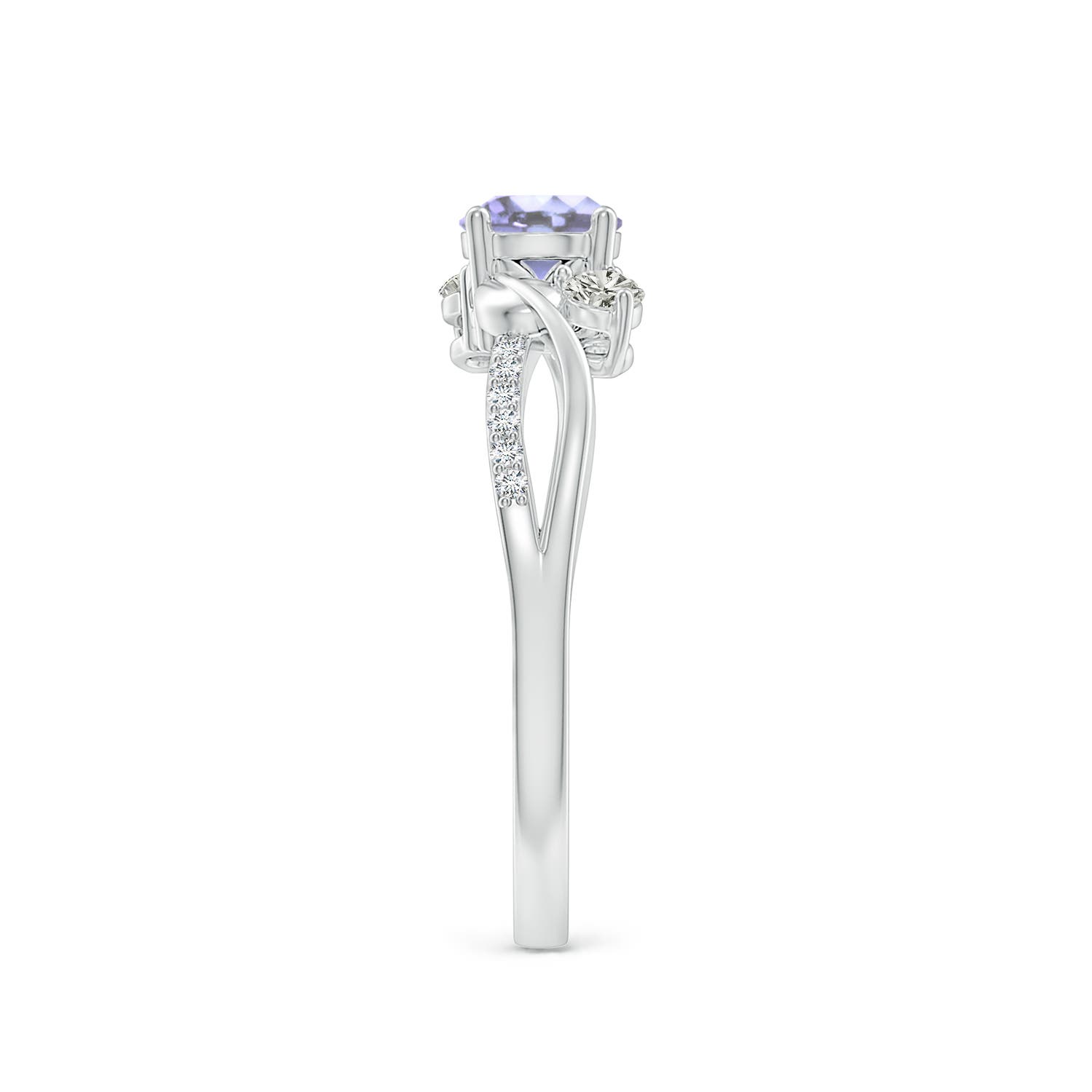 5mm A Tanzanite and Diamond Twisted Vine Ring in P950 Platinum - side 6