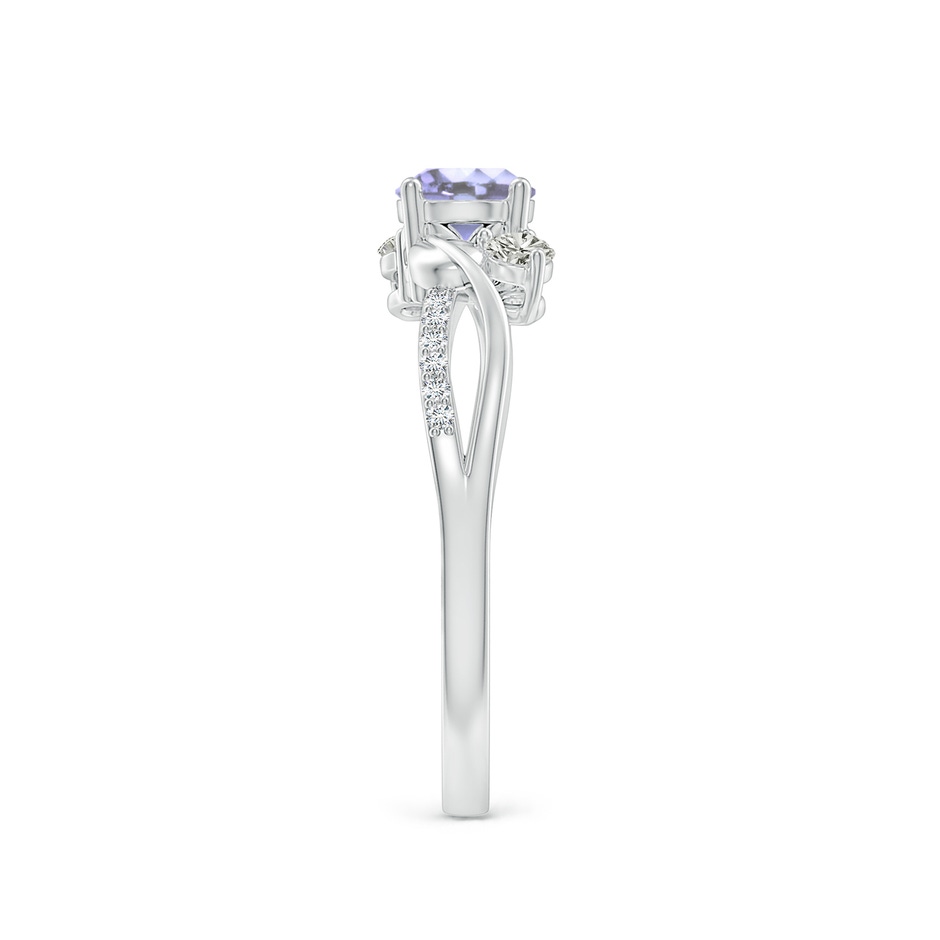 5mm A Tanzanite and Diamond Twisted Vine Ring in White Gold side 299
