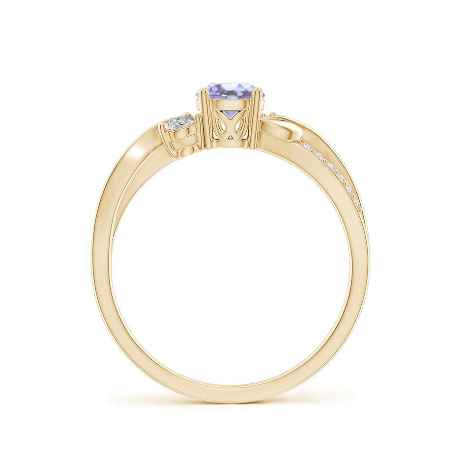 5mm A Tanzanite and Diamond Twisted Vine Ring in Yellow Gold side 199