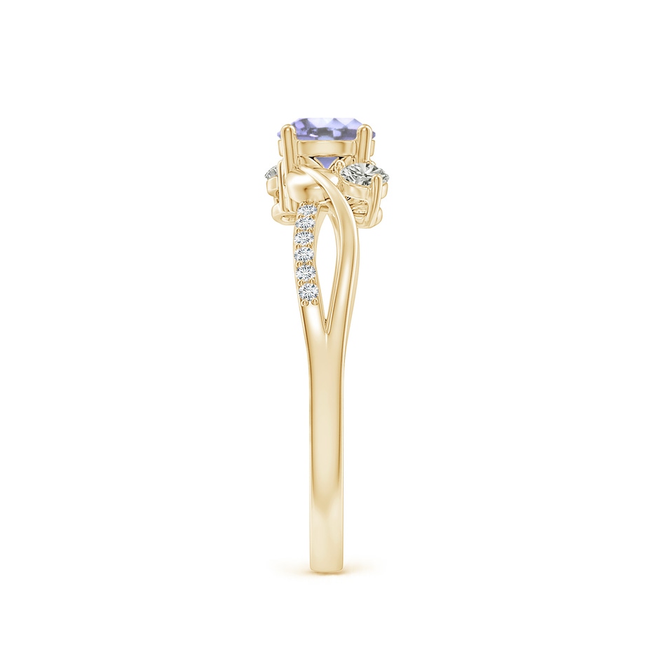 5mm A Tanzanite and Diamond Twisted Vine Ring in Yellow Gold side 299