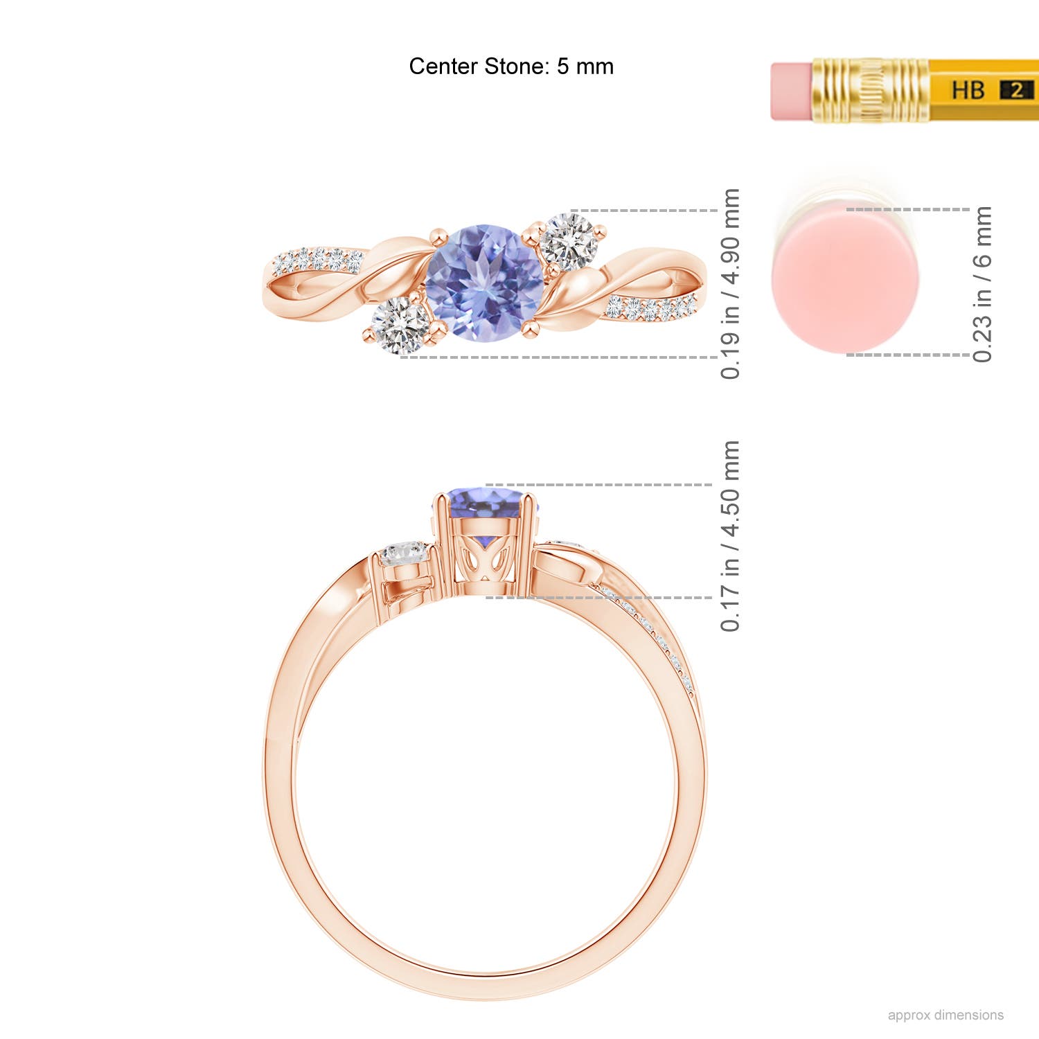 AA - Tanzanite / 0.7 CT / 14 KT Rose Gold