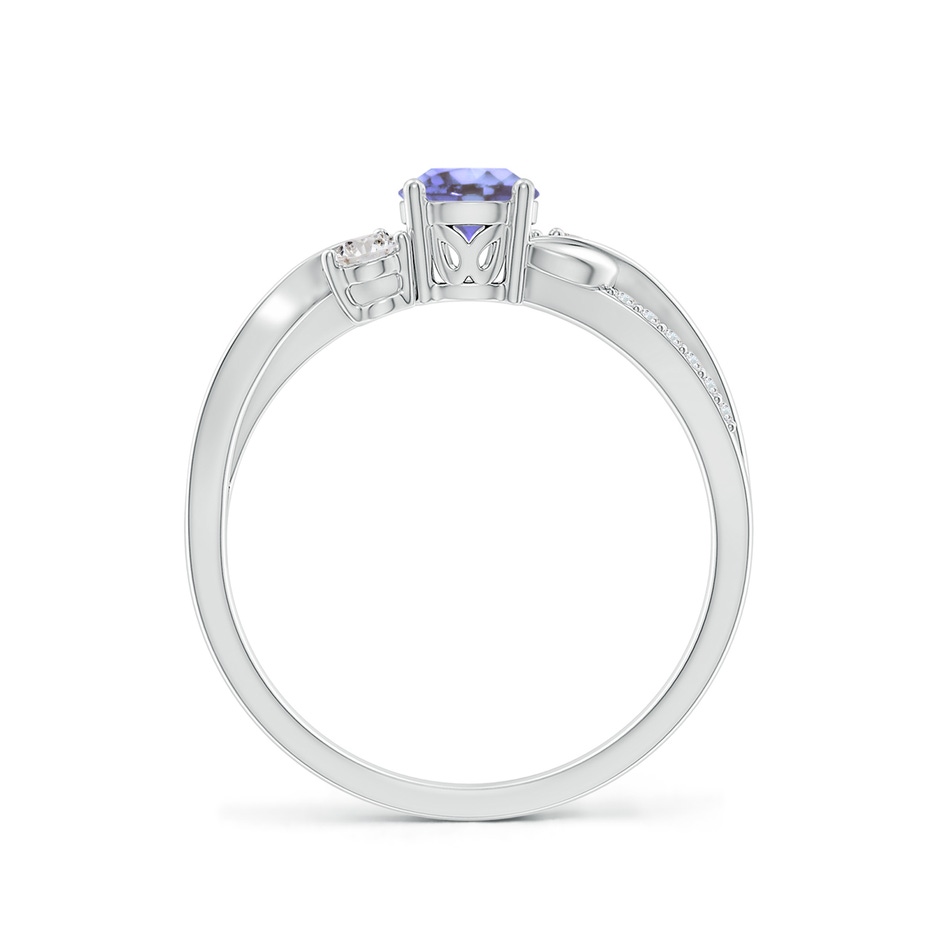 5mm AA Tanzanite and Diamond Twisted Vine Ring in White Gold side 199