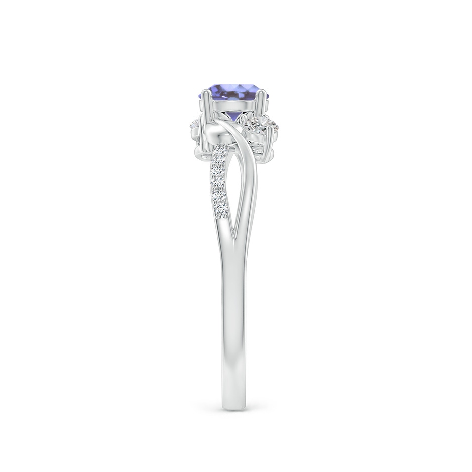 5mm AA Tanzanite and Diamond Twisted Vine Ring in White Gold side 299