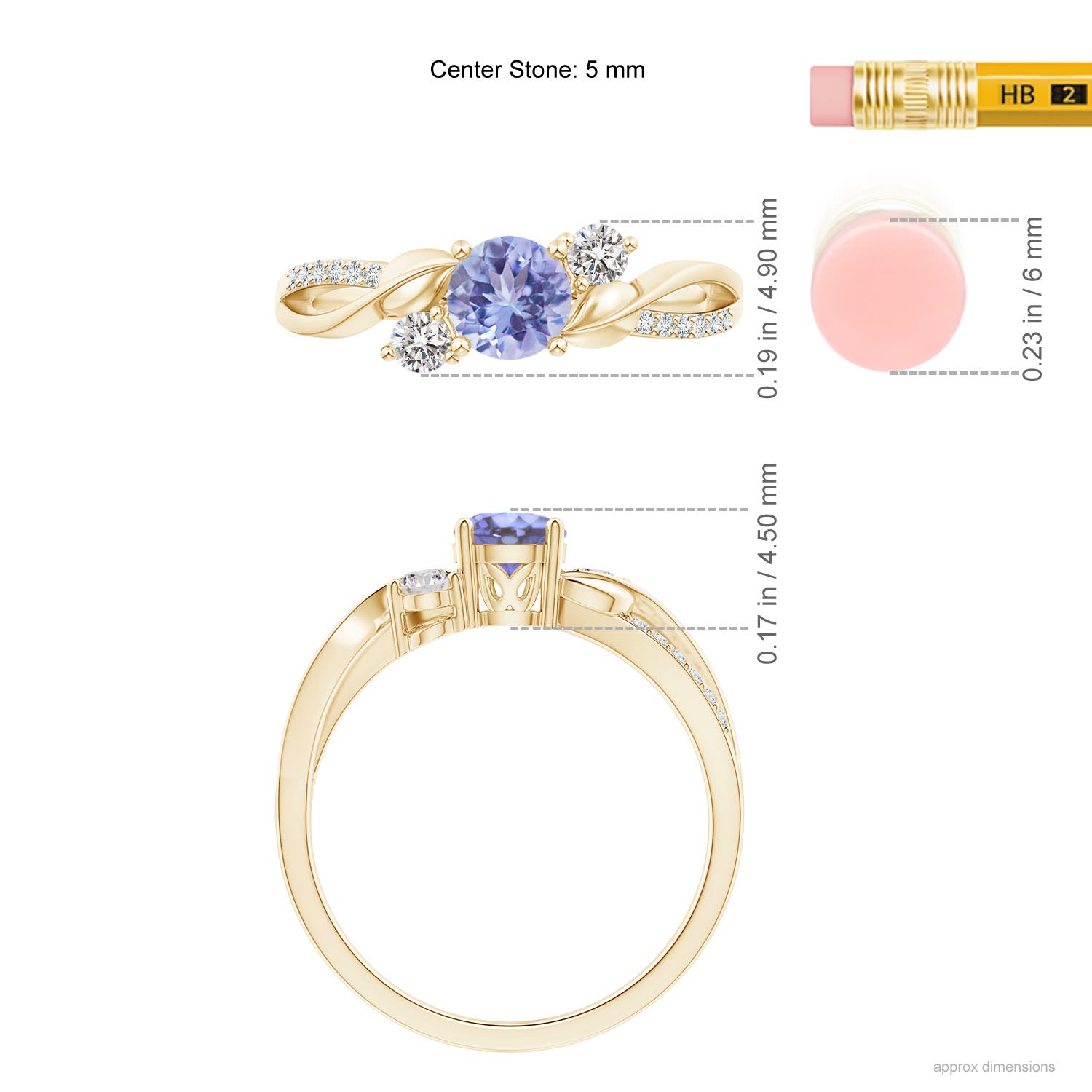 AA - Tanzanite / 0.7 CT / 14 KT Yellow Gold