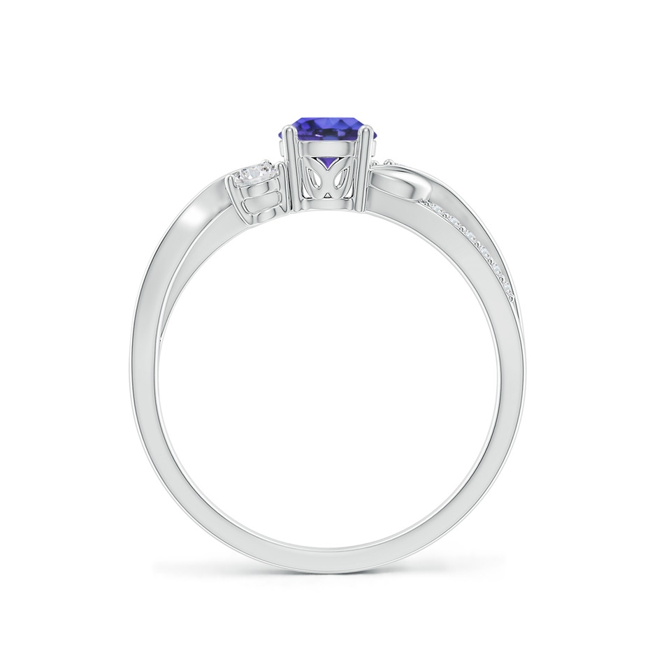 5mm AAA Tanzanite and Diamond Twisted Vine Ring in P950 Platinum side 199
