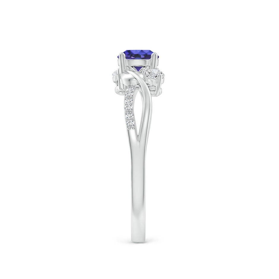 5mm AAA Tanzanite and Diamond Twisted Vine Ring in P950 Platinum side 299