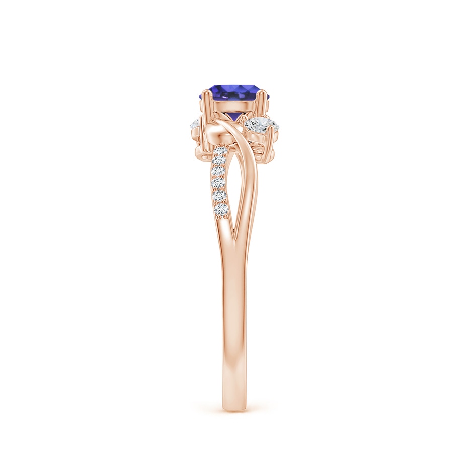 5mm AAA Tanzanite and Diamond Twisted Vine Ring in Rose Gold side 299