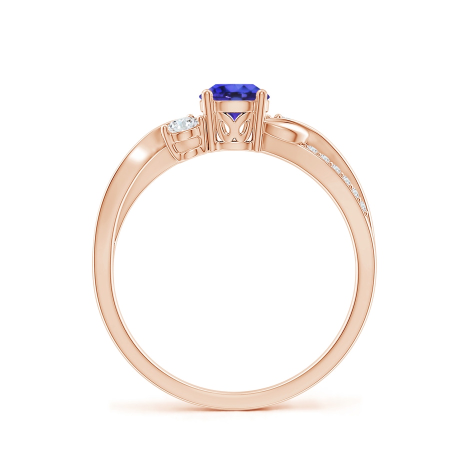5mm AAAA Tanzanite and Diamond Twisted Vine Ring in Rose Gold side 199