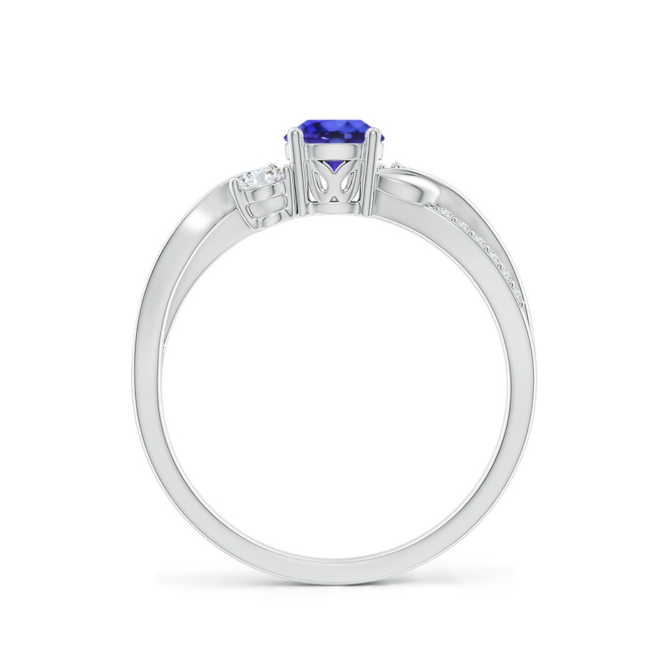 5mm AAAA Tanzanite and Diamond Twisted Vine Ring in White Gold side 199