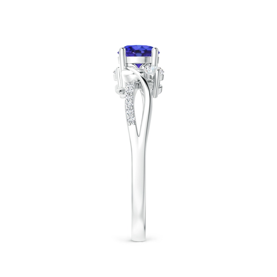 5mm AAAA Tanzanite and Diamond Twisted Vine Ring in White Gold side-2