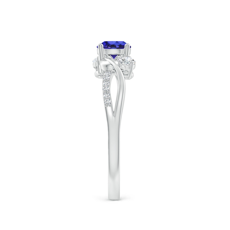 5mm AAAA Tanzanite and Diamond Twisted Vine Ring in White Gold side 299