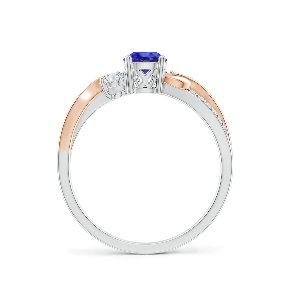 5mm AAAA Tanzanite and Diamond Twisted Vine Ring in White Gold Rose Gold side 199