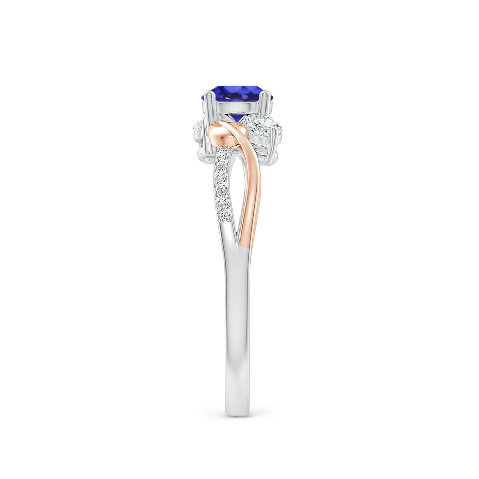 5mm AAAA Tanzanite and Diamond Twisted Vine Ring in White Gold Rose Gold side 299