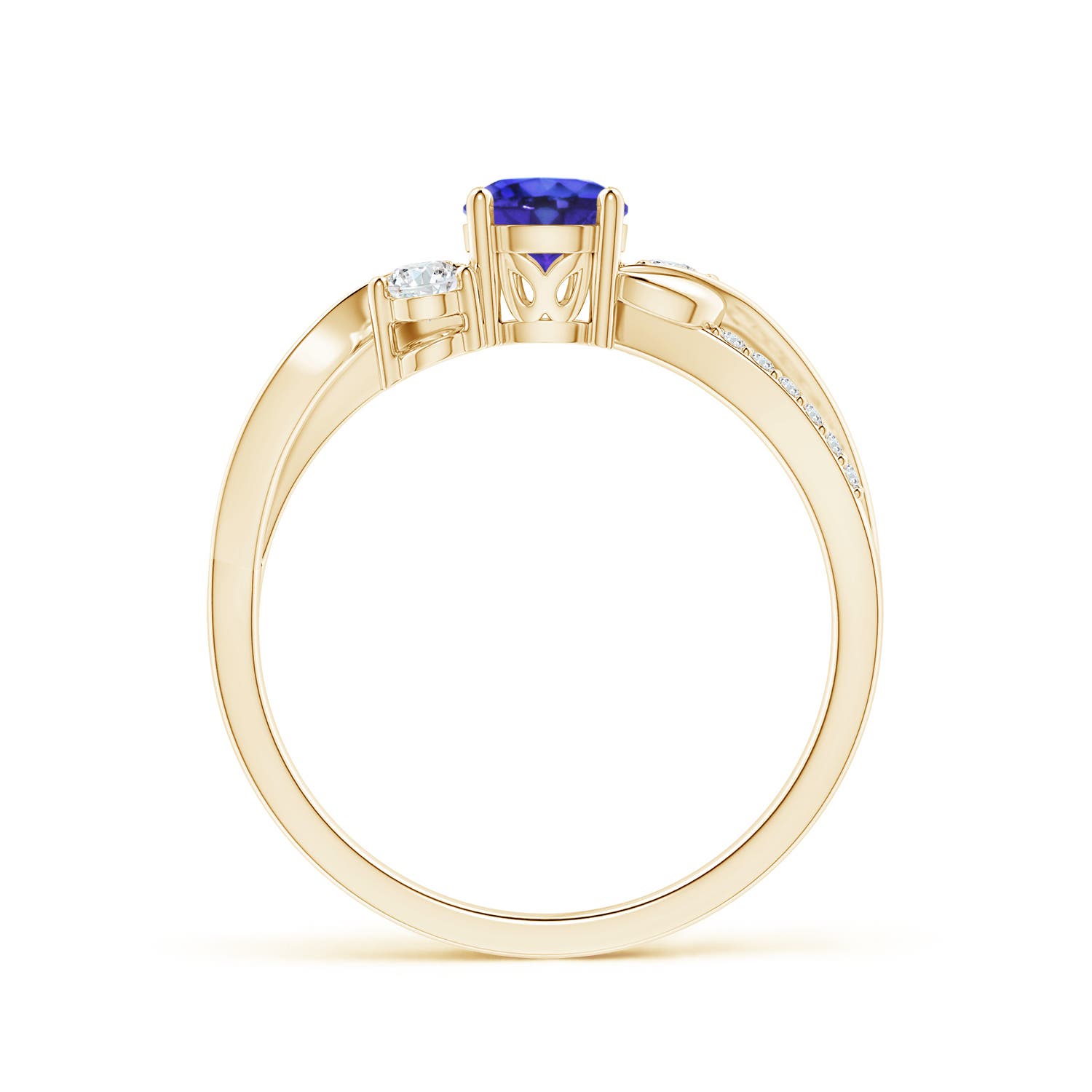 AAAA - Tanzanite / 0.7 CT / 14 KT Yellow Gold