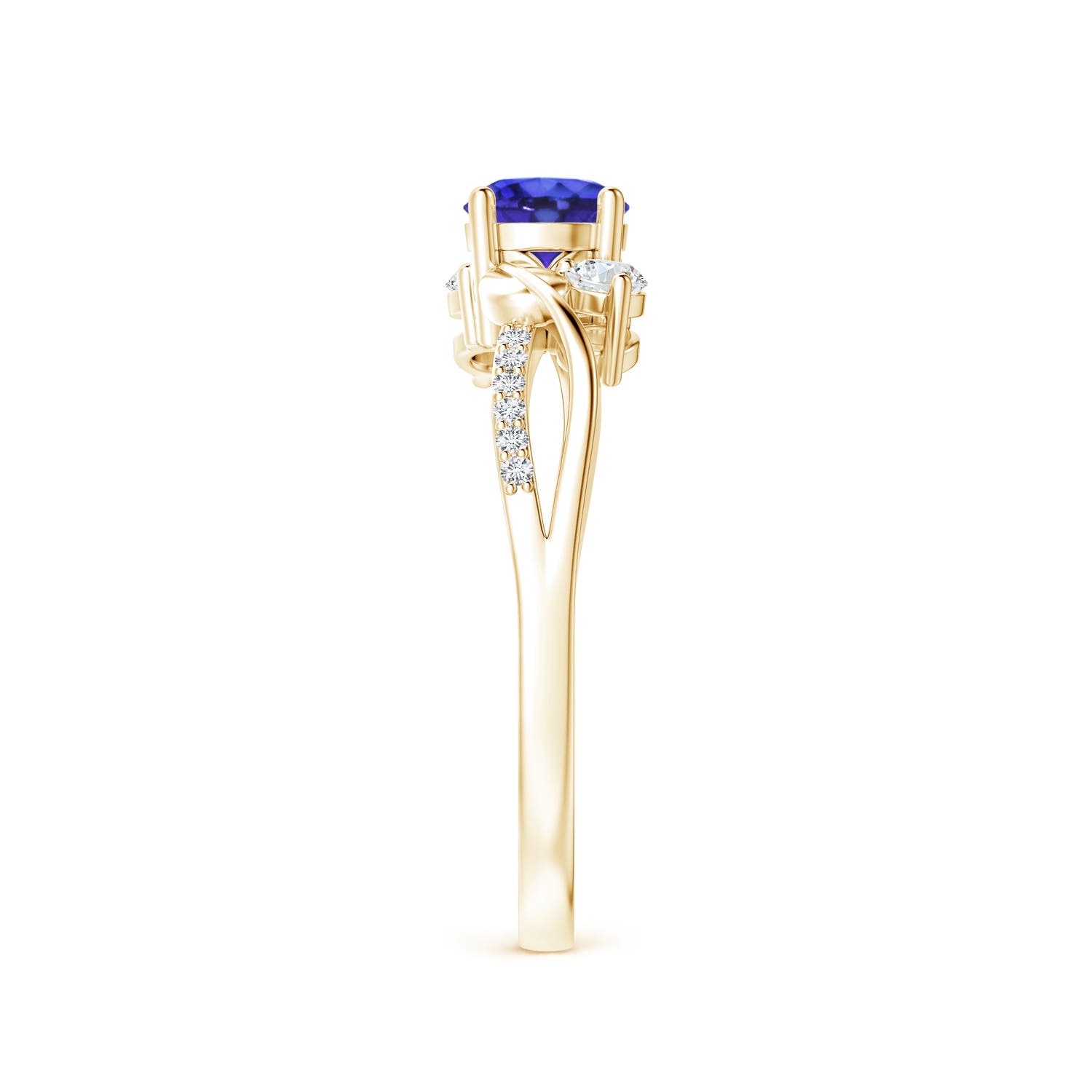 AAAA - Tanzanite / 0.7 CT / 14 KT Yellow Gold