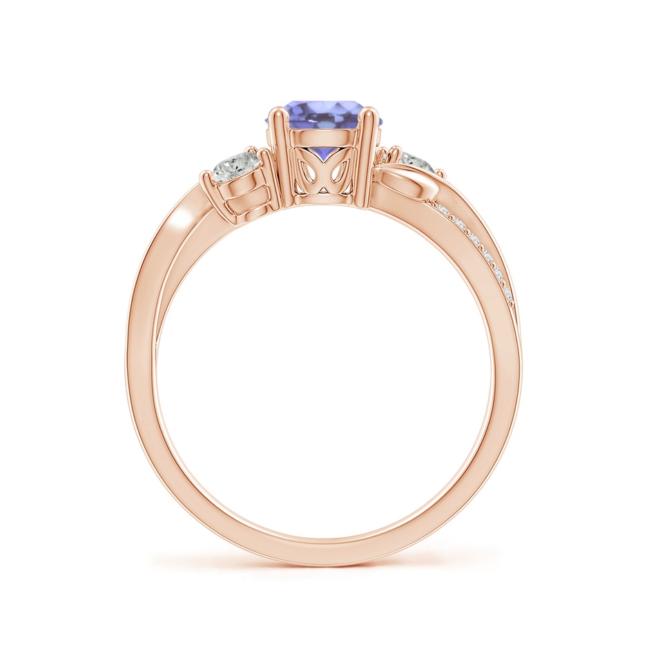 6mm A Tanzanite and Diamond Twisted Vine Ring in Rose Gold side 199