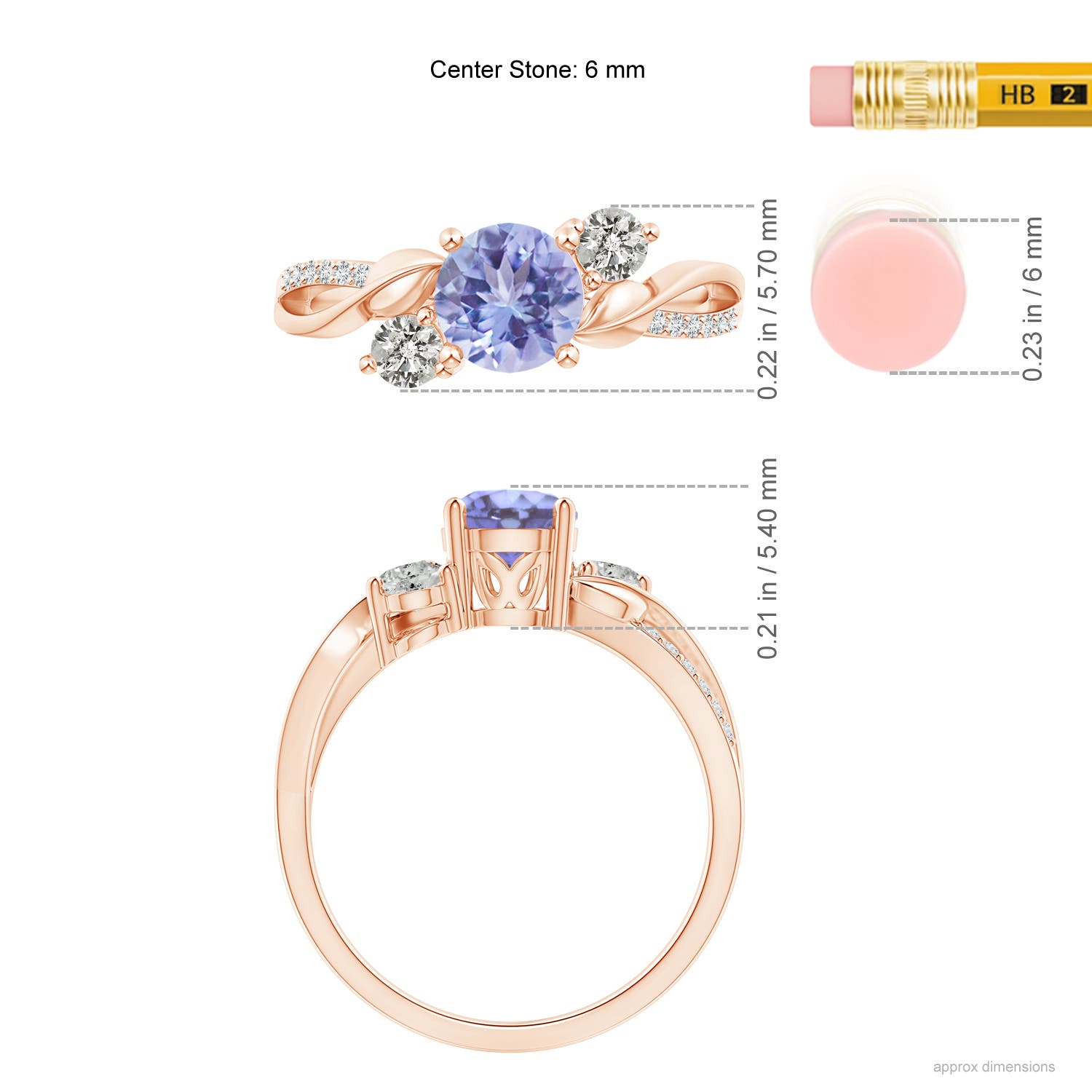 A - Tanzanite / 1.17 CT / 14 KT Rose Gold