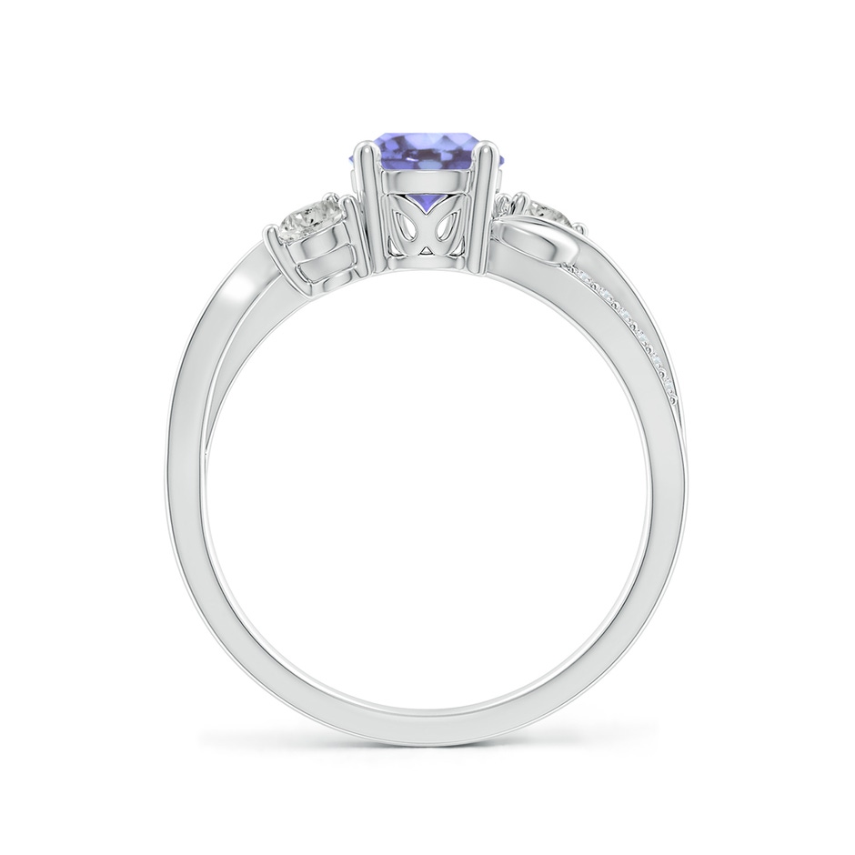 6mm A Tanzanite and Diamond Twisted Vine Ring in White Gold side 199