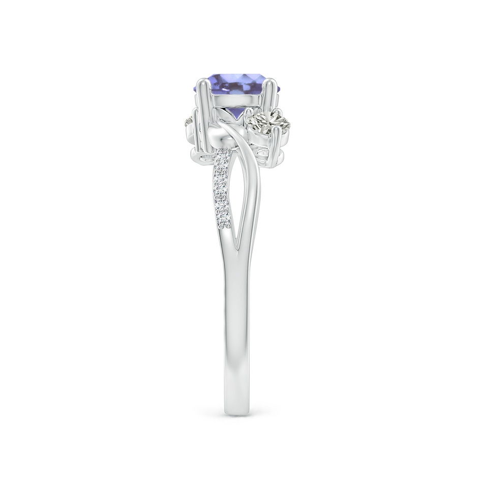 6mm A Tanzanite and Diamond Twisted Vine Ring in White Gold side 299