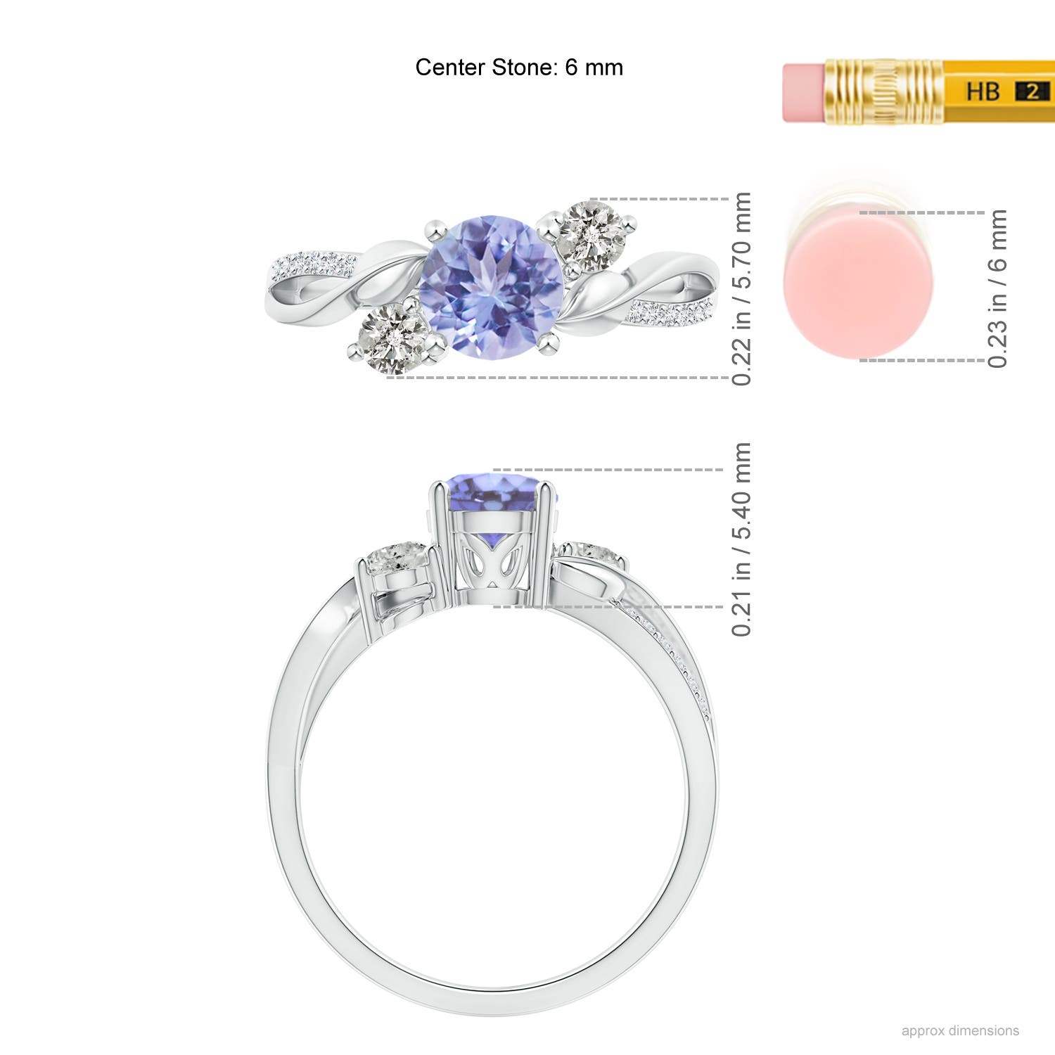 A - Tanzanite / 1.17 CT / 14 KT White Gold