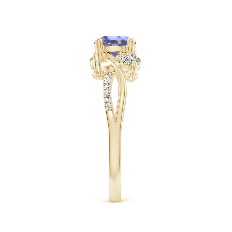 6mm A Tanzanite and Diamond Twisted Vine Ring in Yellow Gold side 299
