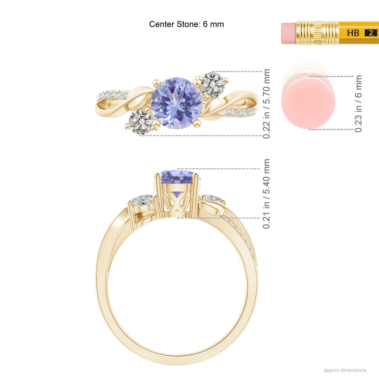 A - Tanzanite / 1.17 CT / 14 KT Yellow Gold