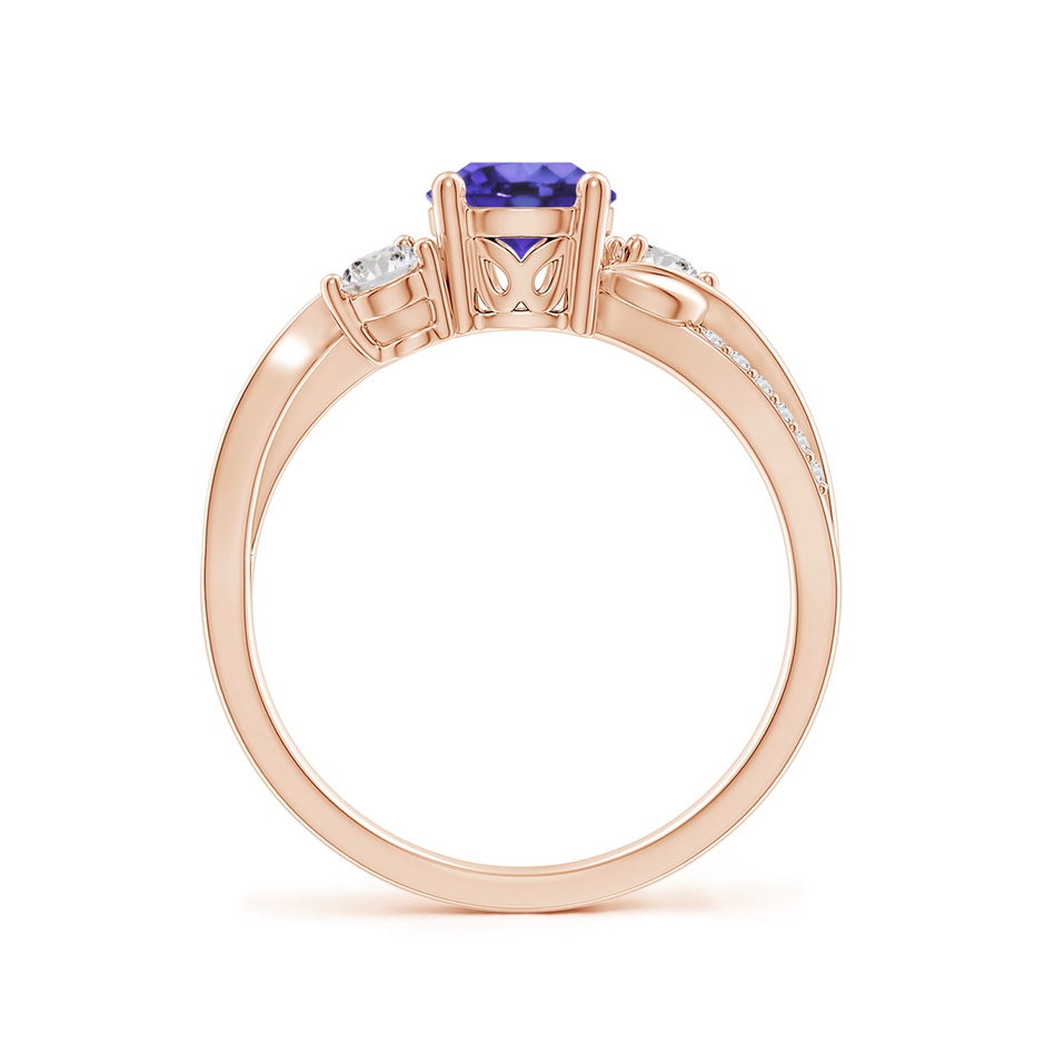 6mm AA Tanzanite and Diamond Twisted Vine Ring in Rose Gold side 199