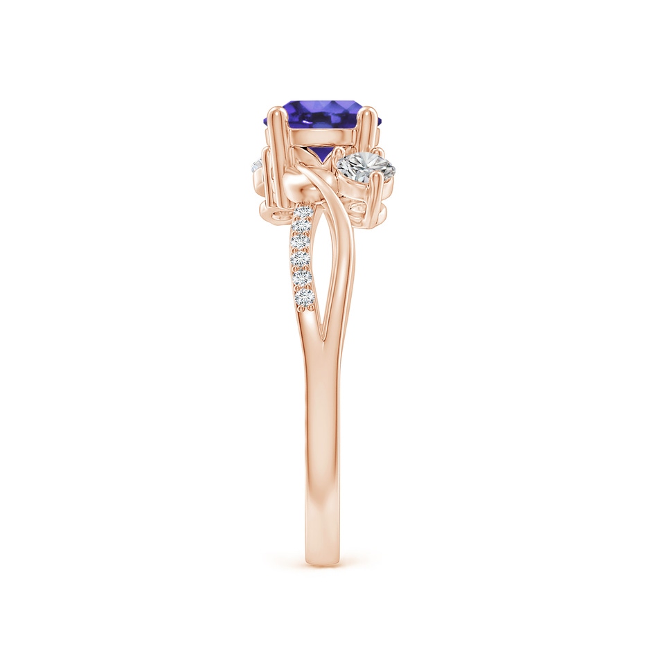 6mm AA Tanzanite and Diamond Twisted Vine Ring in Rose Gold side 299