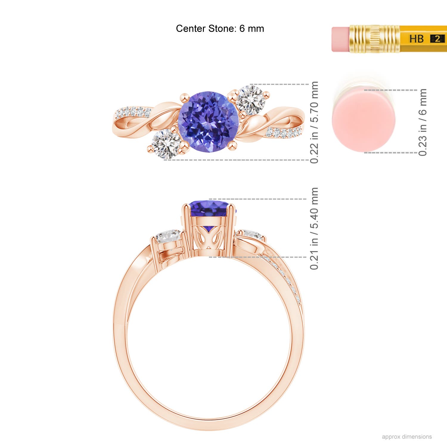 AA - Tanzanite / 1.17 CT / 14 KT Rose Gold