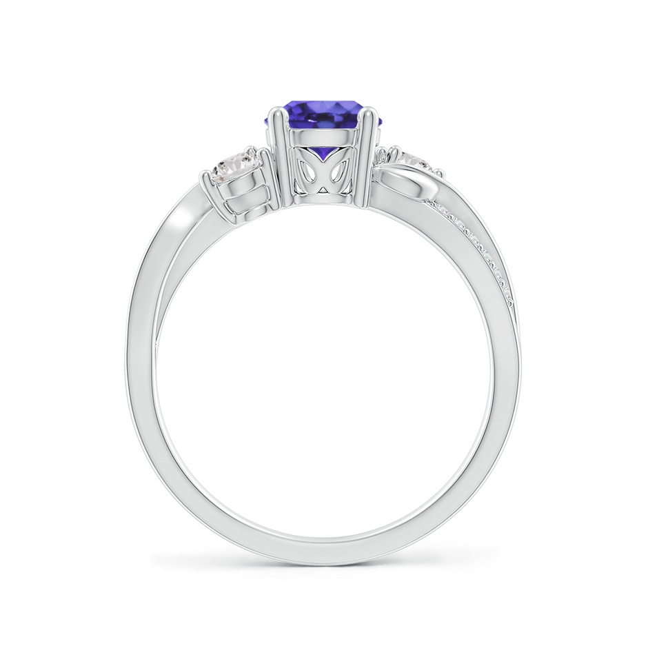 6mm AA Tanzanite and Diamond Twisted Vine Ring in White Gold side 199