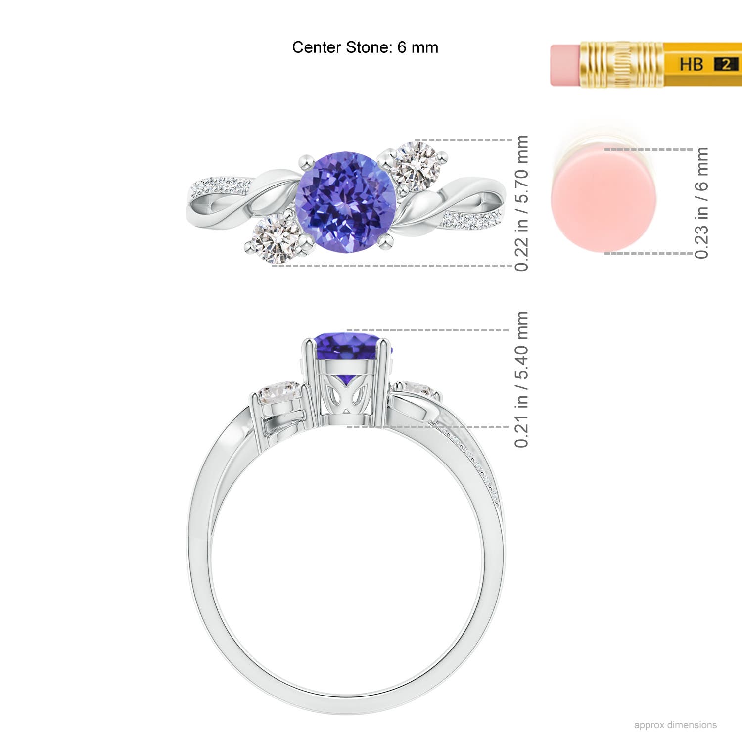 AA - Tanzanite / 1.17 CT / 14 KT White Gold