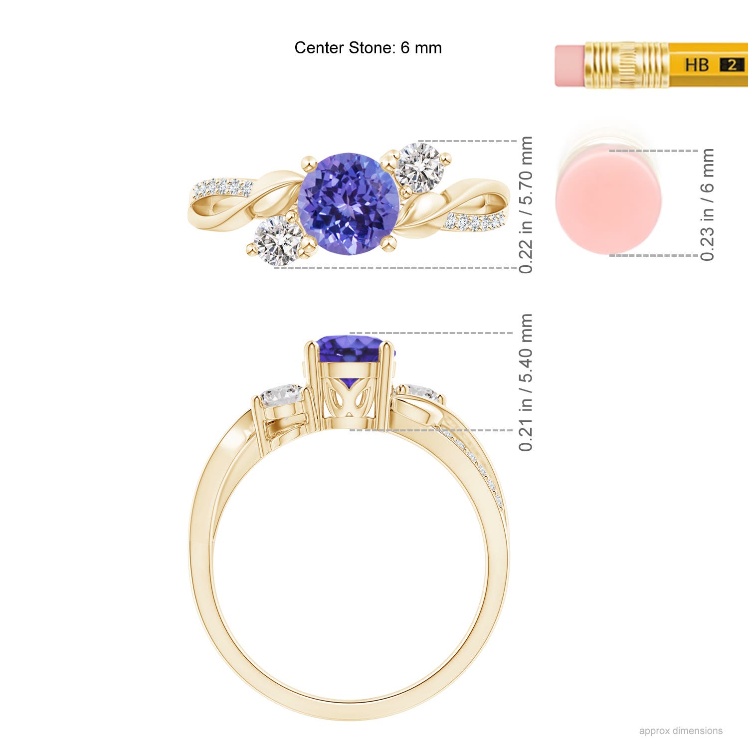 AA - Tanzanite / 1.17 CT / 14 KT Yellow Gold