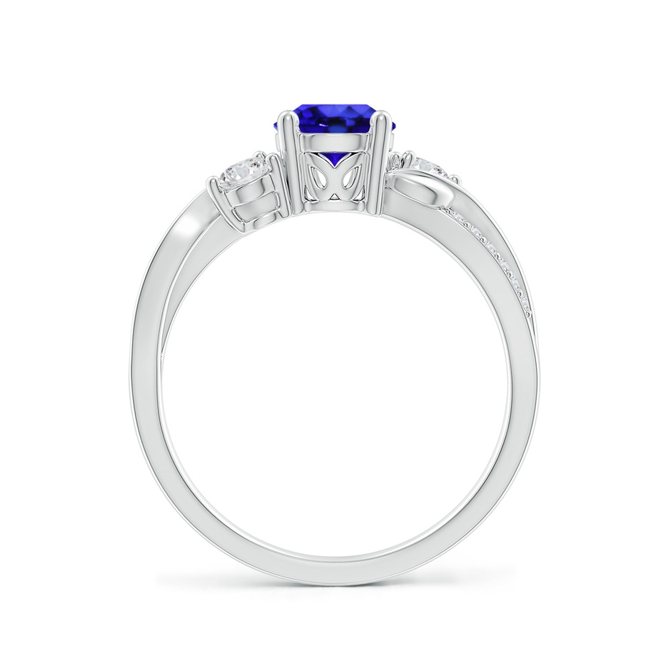 6mm AAA Tanzanite and Diamond Twisted Vine Ring in P950 Platinum side 199