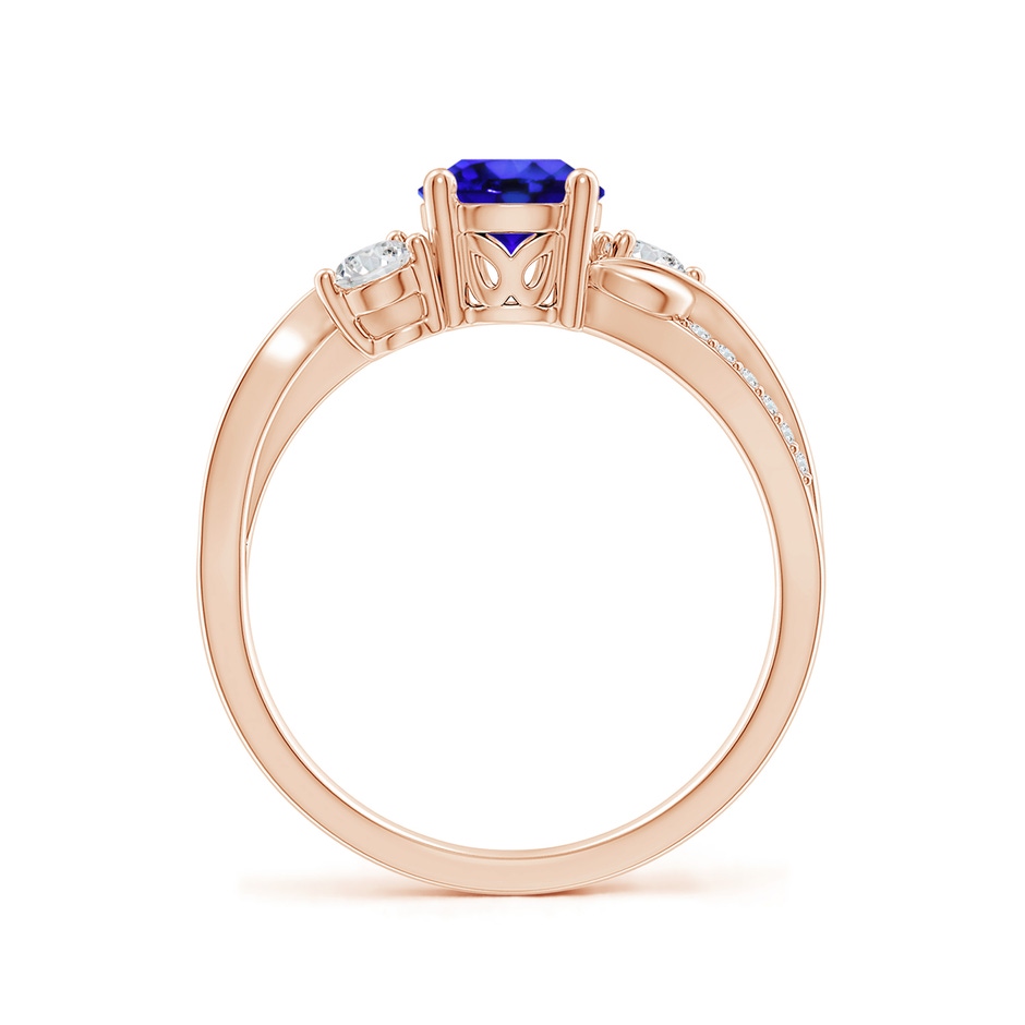 6mm AAA Tanzanite and Diamond Twisted Vine Ring in Rose Gold side 199