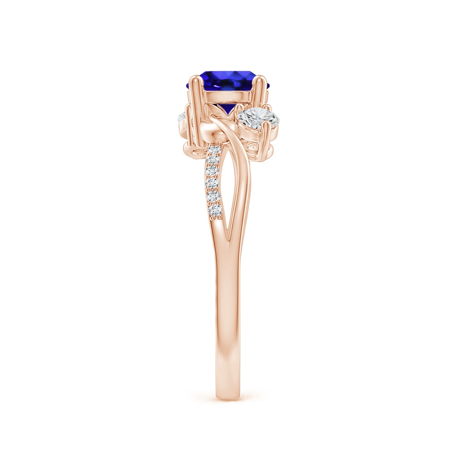6mm AAA Tanzanite and Diamond Twisted Vine Ring in Rose Gold side 299
