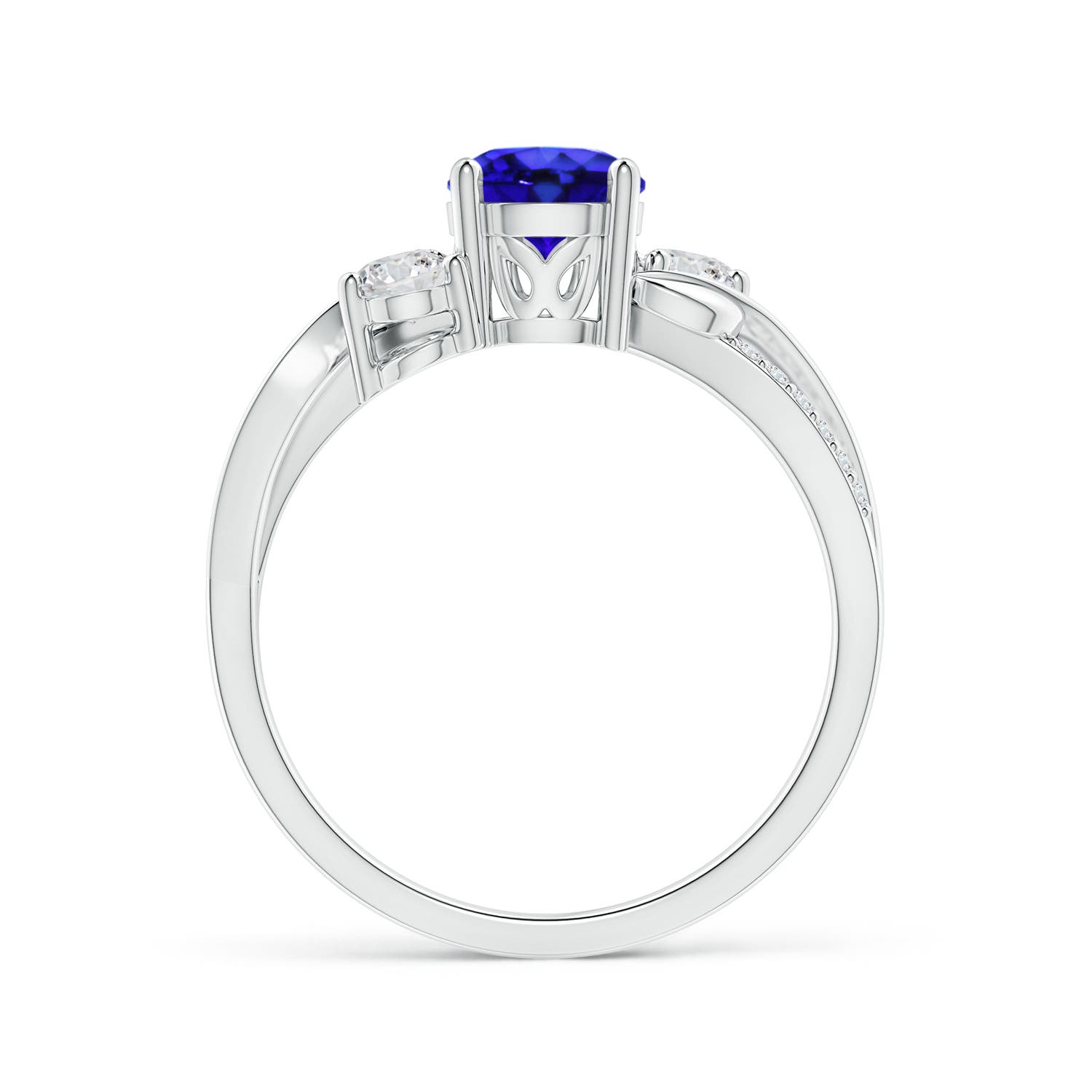 AAA - Tanzanite / 1.17 CT / 14 KT White Gold