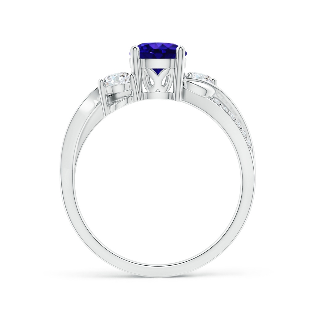 6mm AAAA Tanzanite and Diamond Twisted Vine Ring in P950 Platinum Side-1