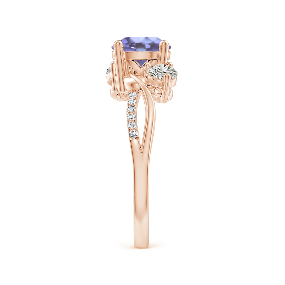 7mm A Tanzanite and Diamond Twisted Vine Ring in 18K Rose Gold side 299