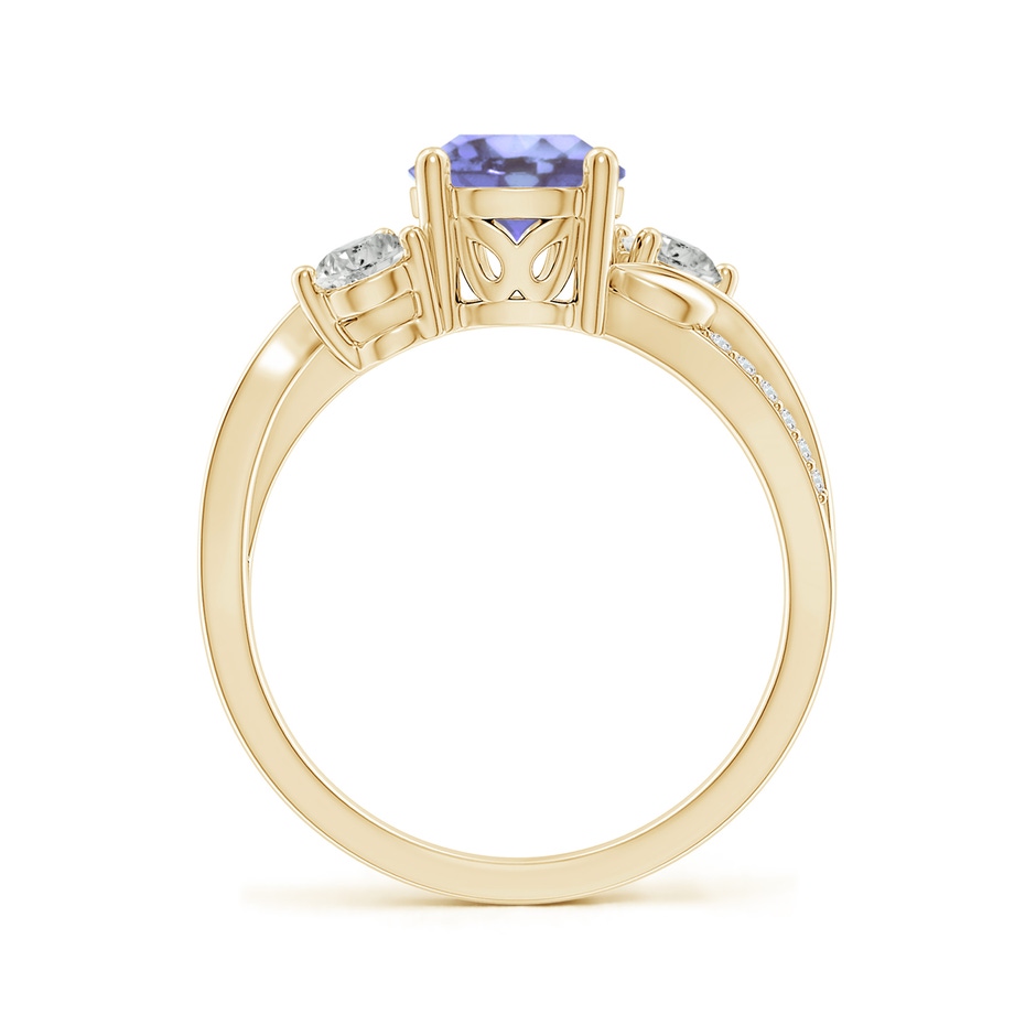 7mm A Tanzanite and Diamond Twisted Vine Ring in Yellow Gold side 199