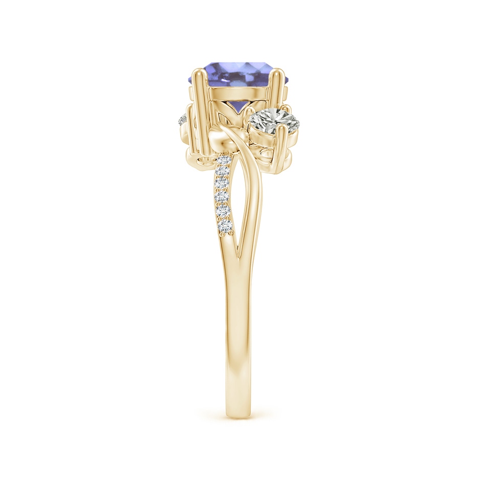 7mm A Tanzanite and Diamond Twisted Vine Ring in Yellow Gold side 299