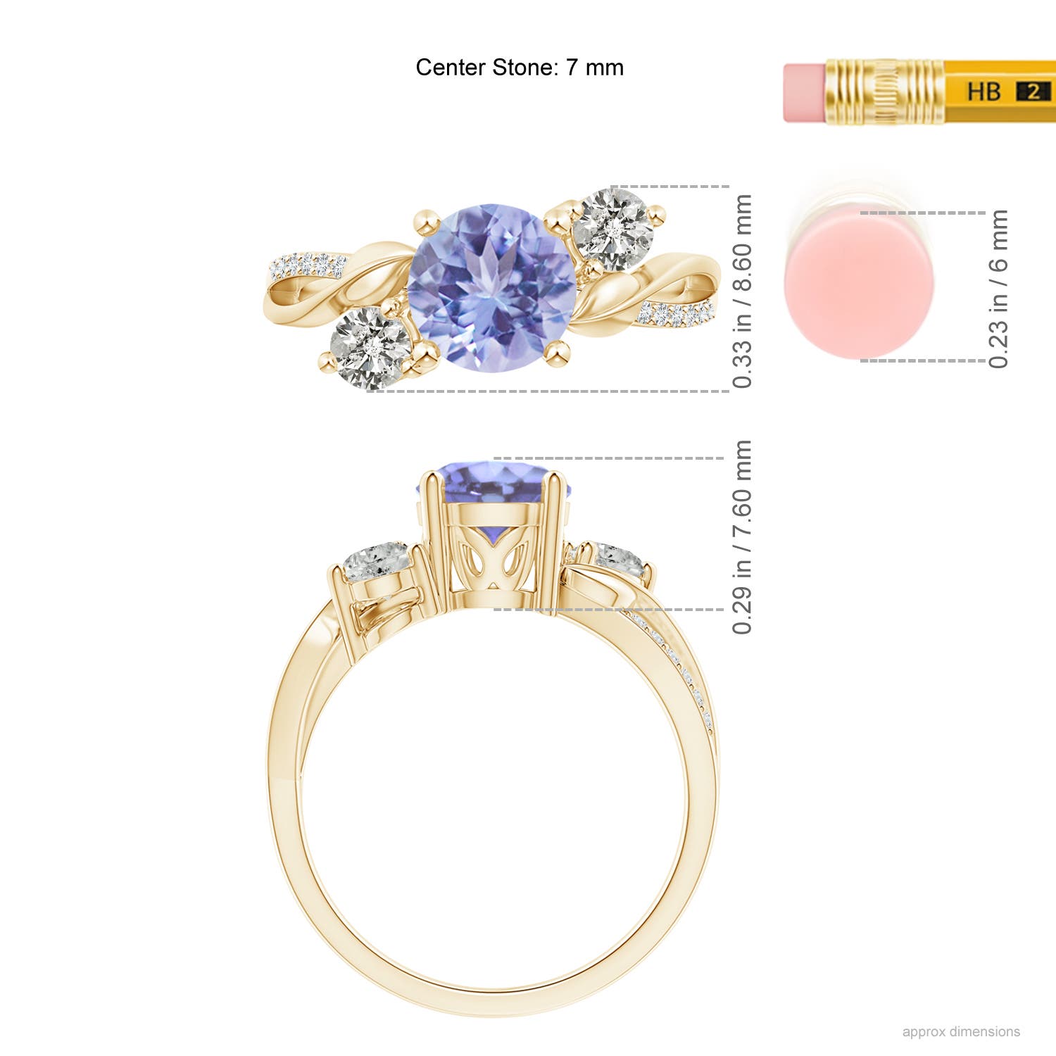 A - Tanzanite / 1.83 CT / 14 KT Yellow Gold