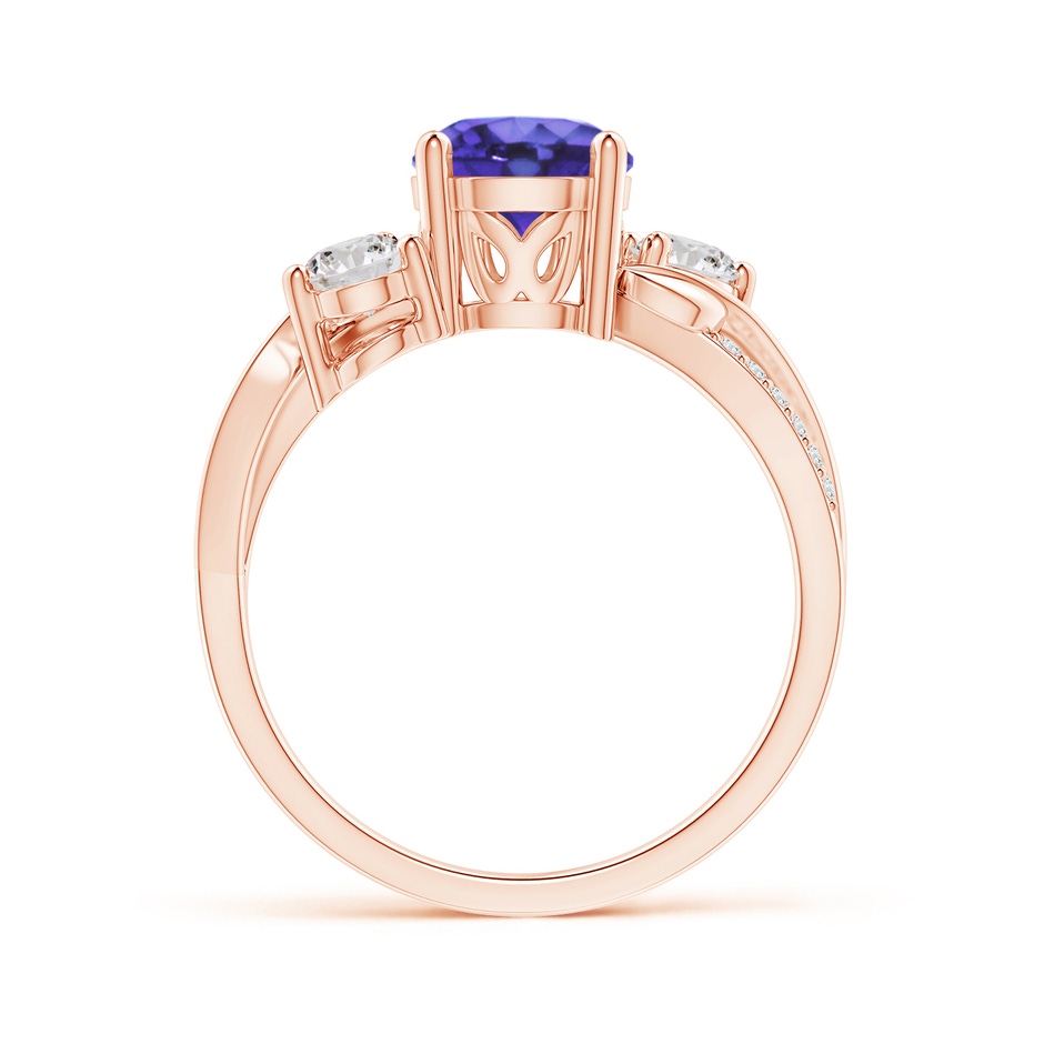 7mm AA Tanzanite and Diamond Twisted Vine Ring in 18K Rose Gold side 199