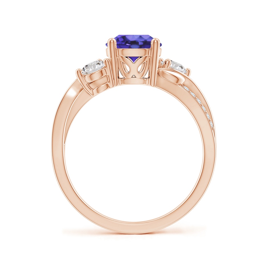 7mm AA Tanzanite and Diamond Twisted Vine Ring in Rose Gold side 199